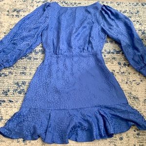 Intermix Blue/Purple Nicola Cheetah Jacquard 100% Silk Dress size 0